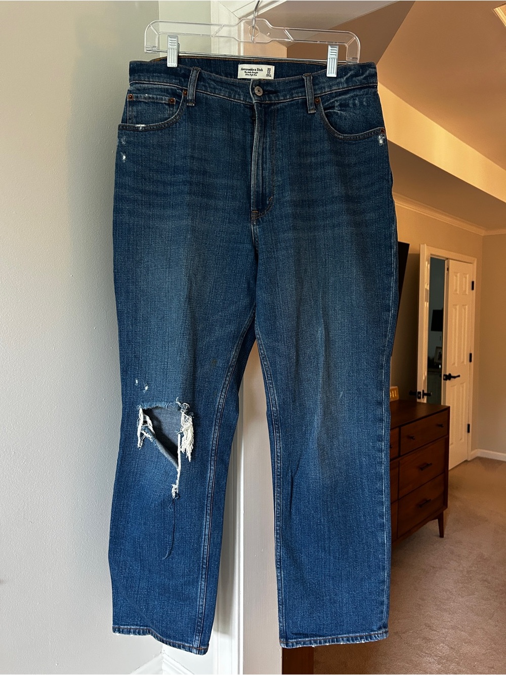 Abercrombie & Fitch Dark Blue Relaxed Straight Jeans
